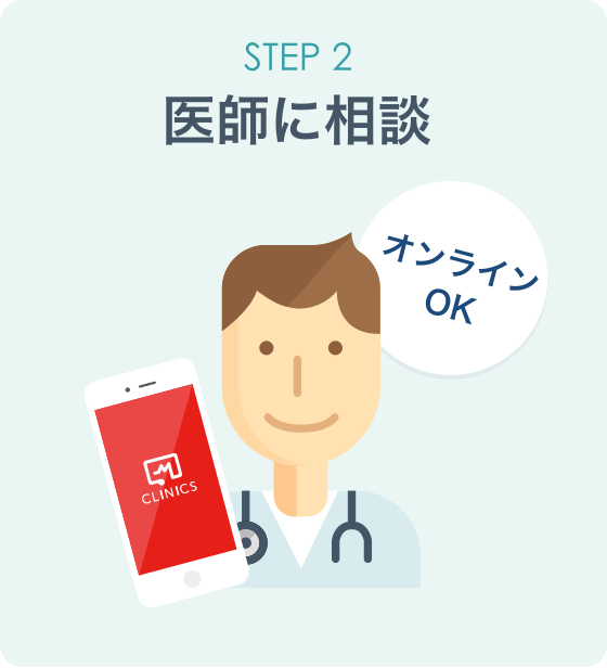 オンライン診療「クリニクス」STEP2:医師に相談